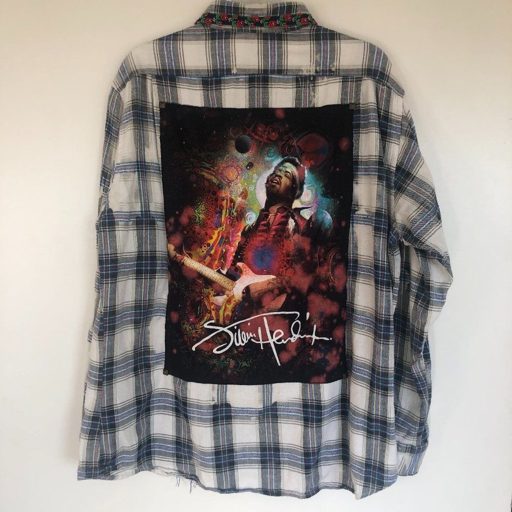Oversized Custom Jimi Hendrix Flannel